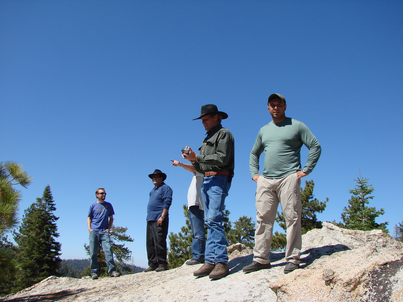 Checking out the view on the trail from camp