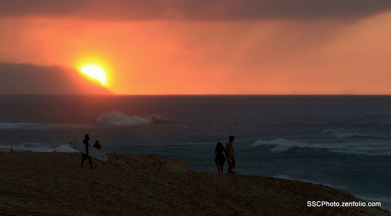 Sunset at Sunset Beach in the pouring rain