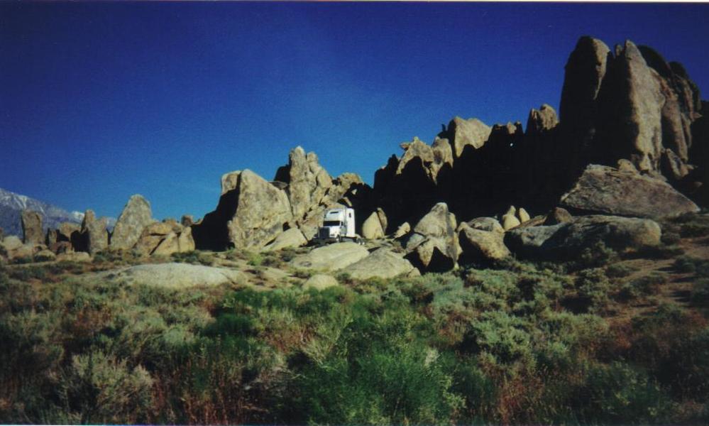 Truck camping in the Alabama Hills outside Lone Pine, CA... excellent bouldering here.