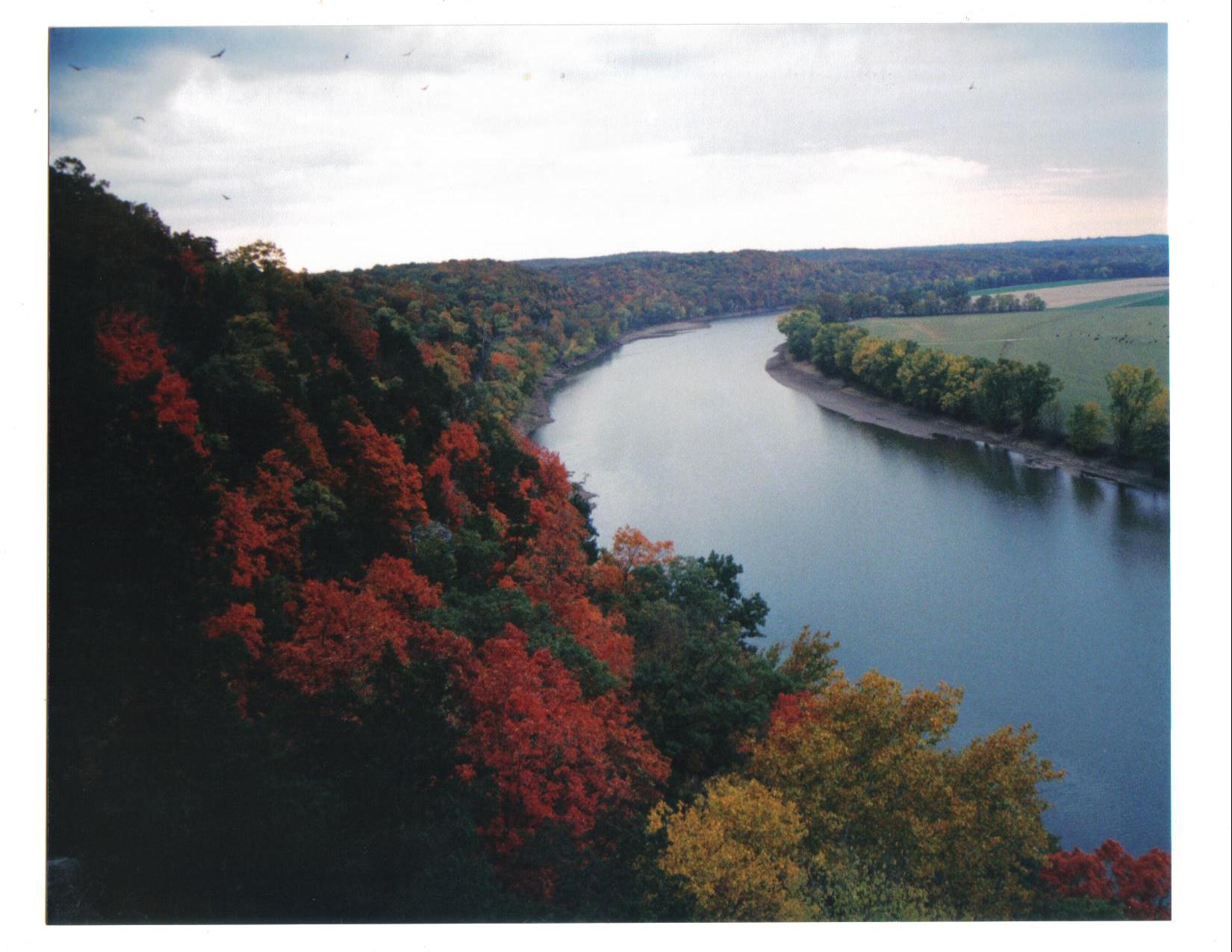 Osage River overlook, central MO... I like the buzzards circling at upper left.