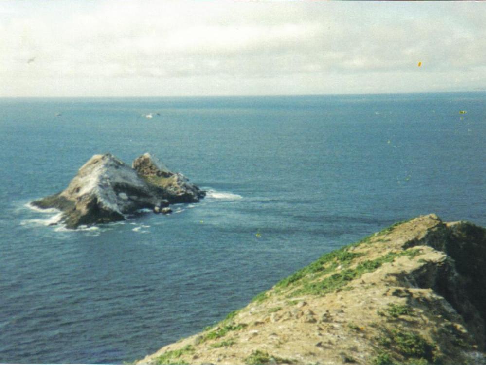 101' Middle Rock from the 251' summit of Middle Island, Islas Los Coronados, Baja California, Mexico.