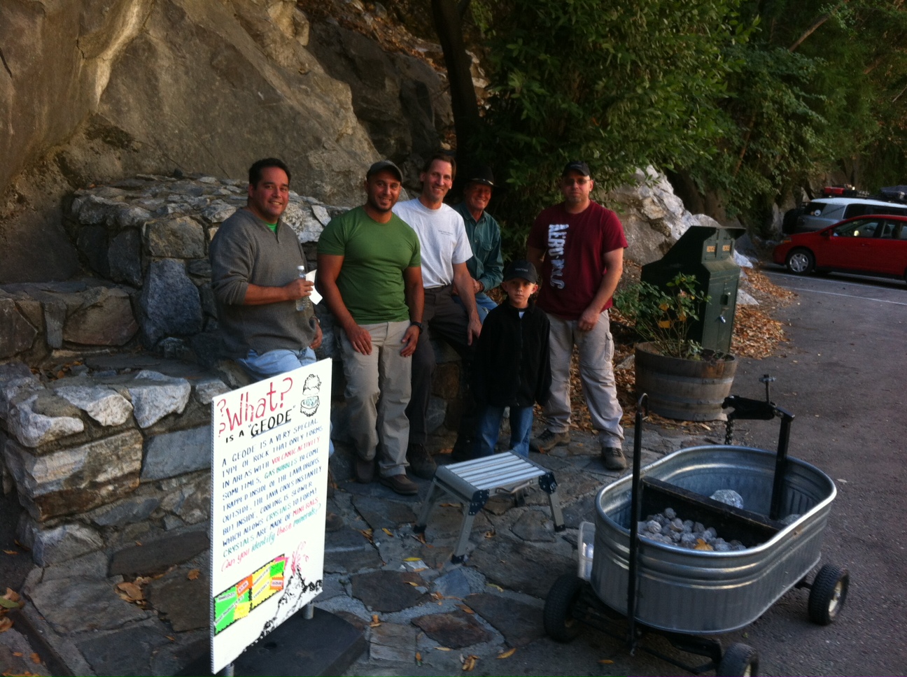 The gang hangin' out at the Boyden Cave