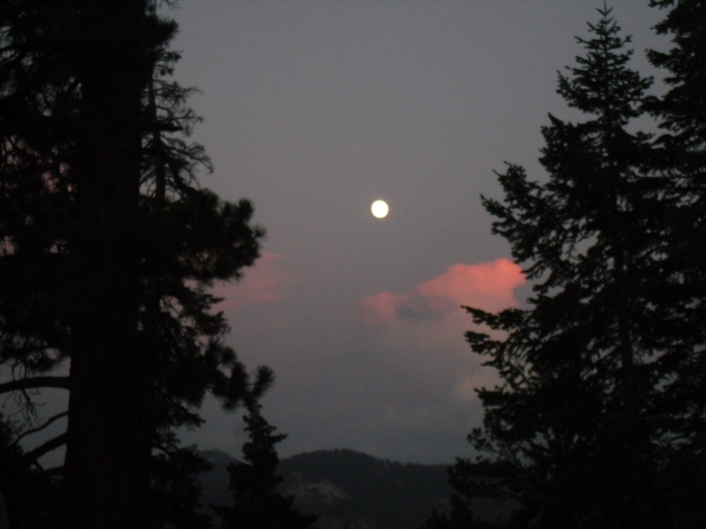 Nighttime sky with a full moon