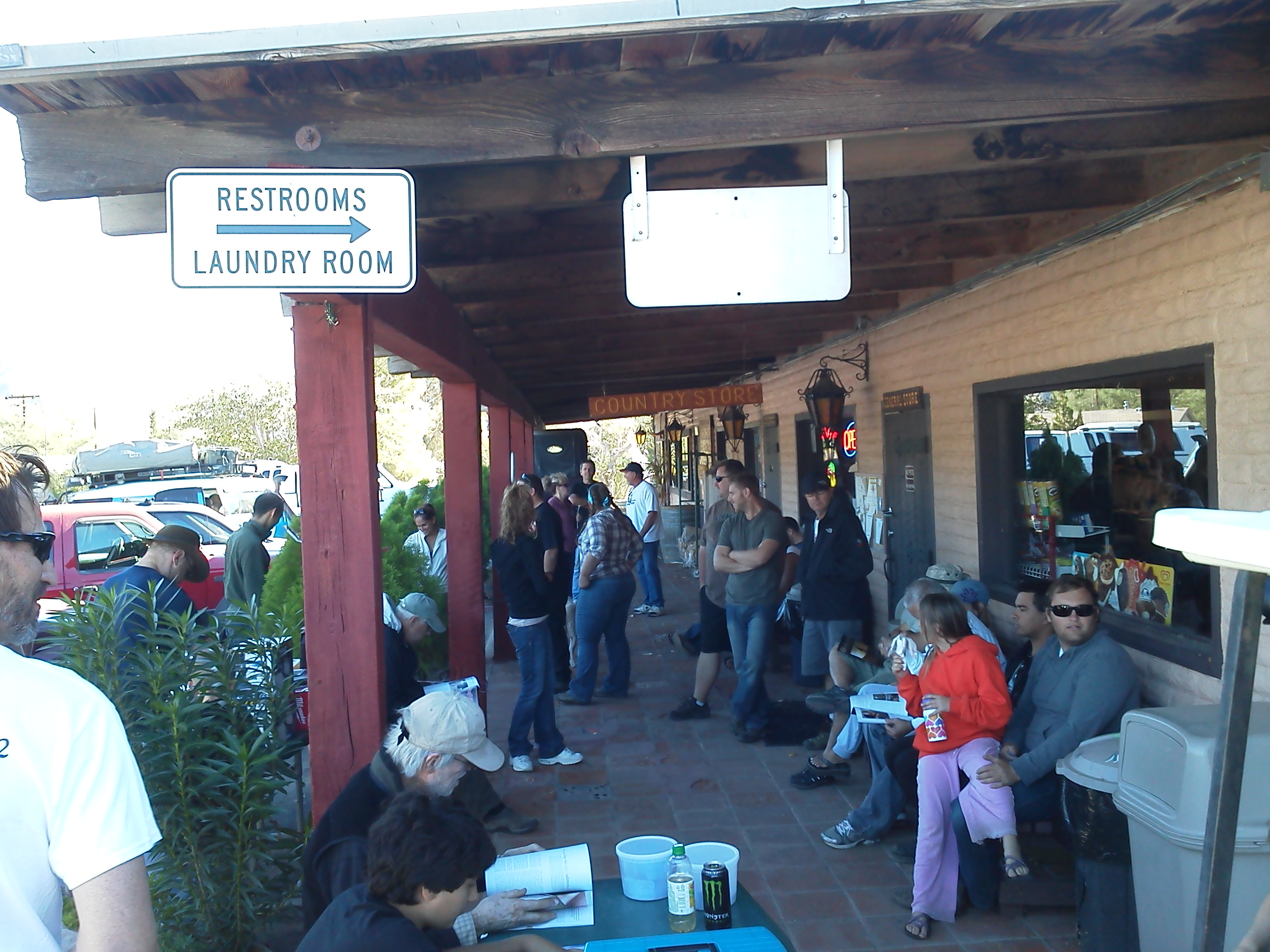 Gathering for the raffle