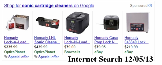Example of a quick search for sonic cleaners.