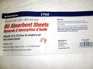 Oil Sorb sheets from West Marine