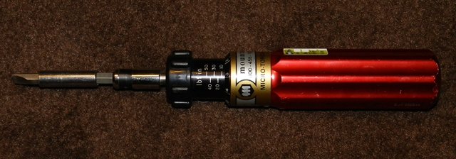 A torque driver for mounting scopes or anything delicate that may need a positive but equal force to keep things together.  Takes the guess work out of torqueing screws and small nuts and bolts.