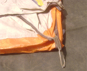 Tie extra loop for tent peg