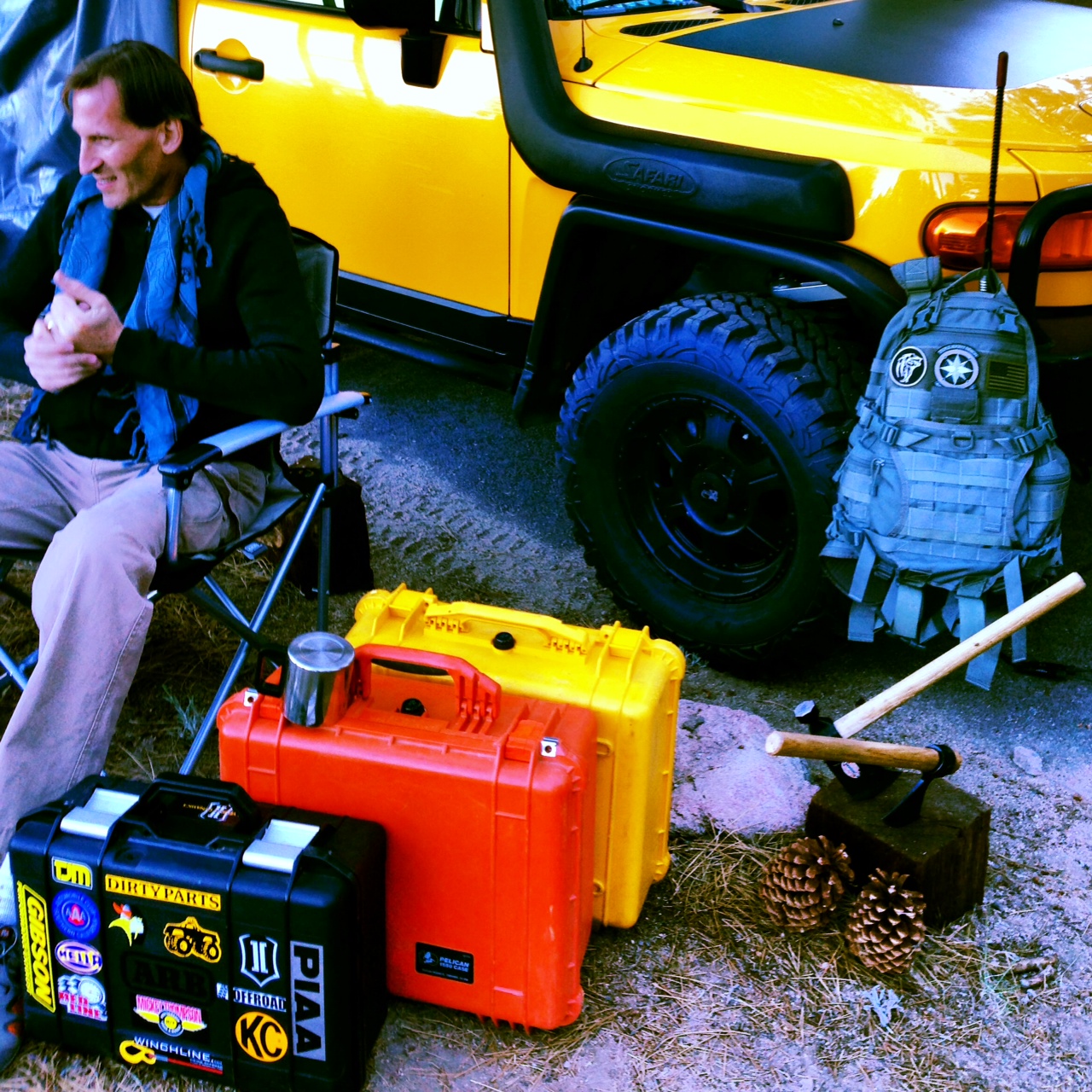 Chillin' by the FJ - equipment protected by Pelican Cases