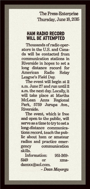Press Enterprise article.  Small but succinct.