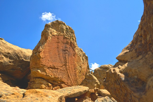 6.  Petroglyph Rock with Cotton Ball Top