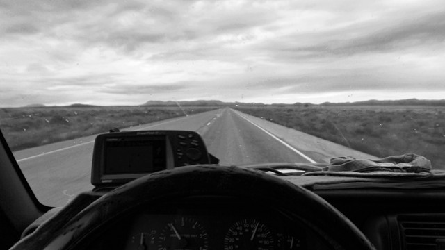 3.  From the Cockpit (what a straight piece of road)!