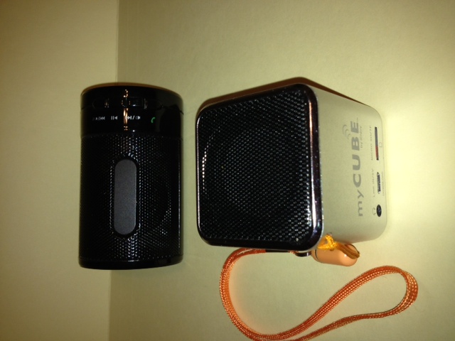 Tunes! A must after a long day on the trail. The model in the foreground has a micro SD slot along with Bluetooth. Load your music files on the card, no music player or phone needed. Some have Aux in so you can use it with your Ham Radio. Watch the impedence. $20-150 depending on the size.