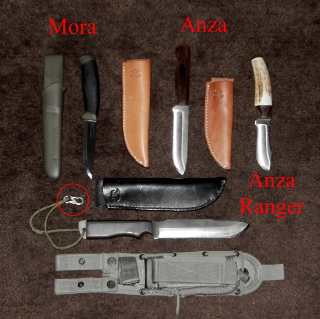 Mora and Anza knives.