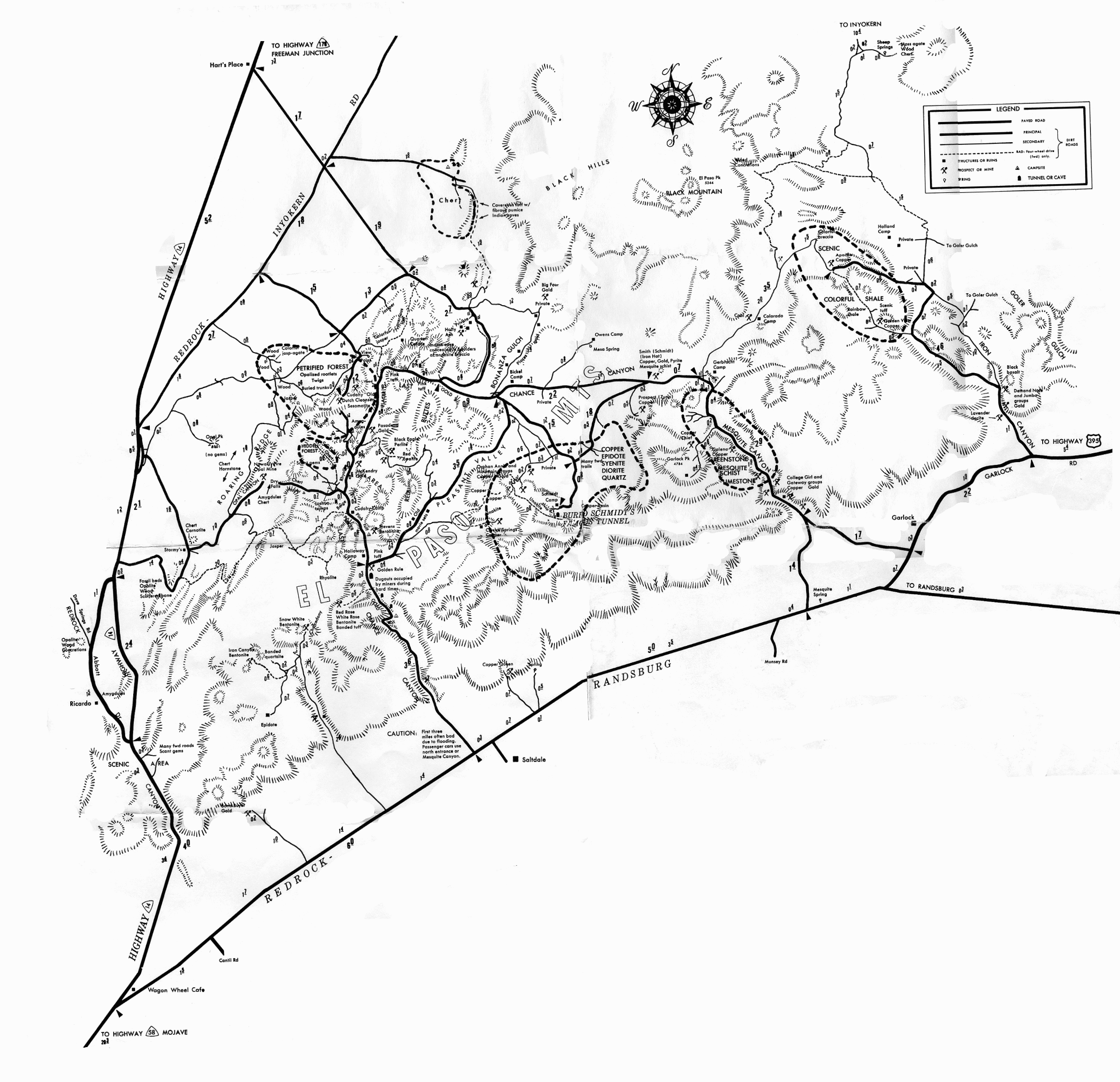 El Paso Mountains Map