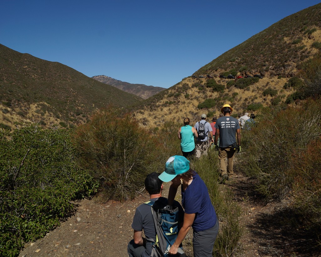 Heading back to the vehicles after a quick walk and exploration of the mine with no name...