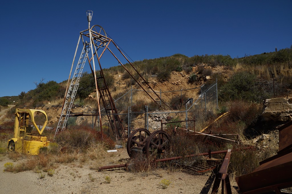 Typical A-frame over a vertical or near vertical shaft.