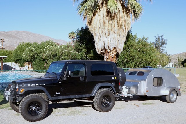 Teardrop trailer and the right towing rig to boot!  Dare I say, &quot;cute?&quot;