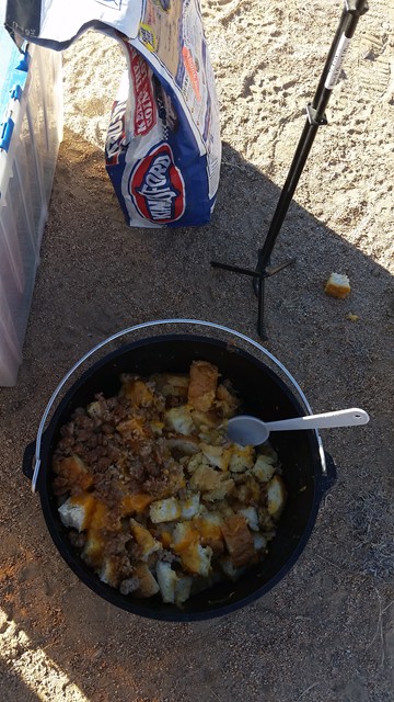 Bruce's breakfast meal for the Kokoweef trip.
