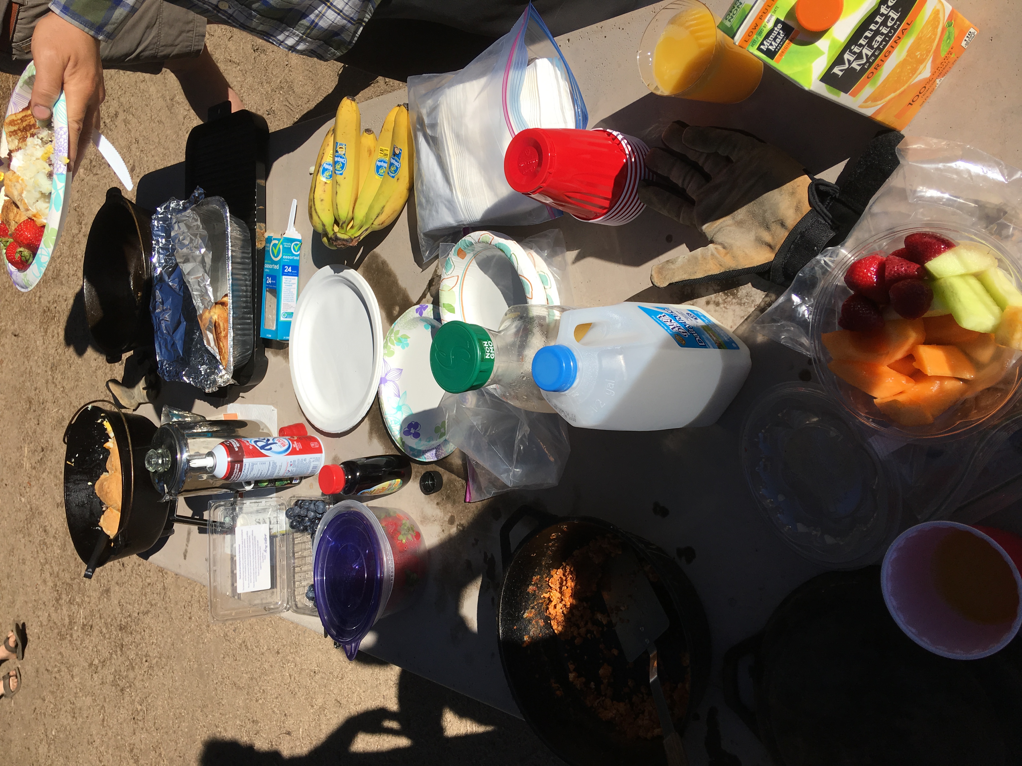 Breakfast spread.