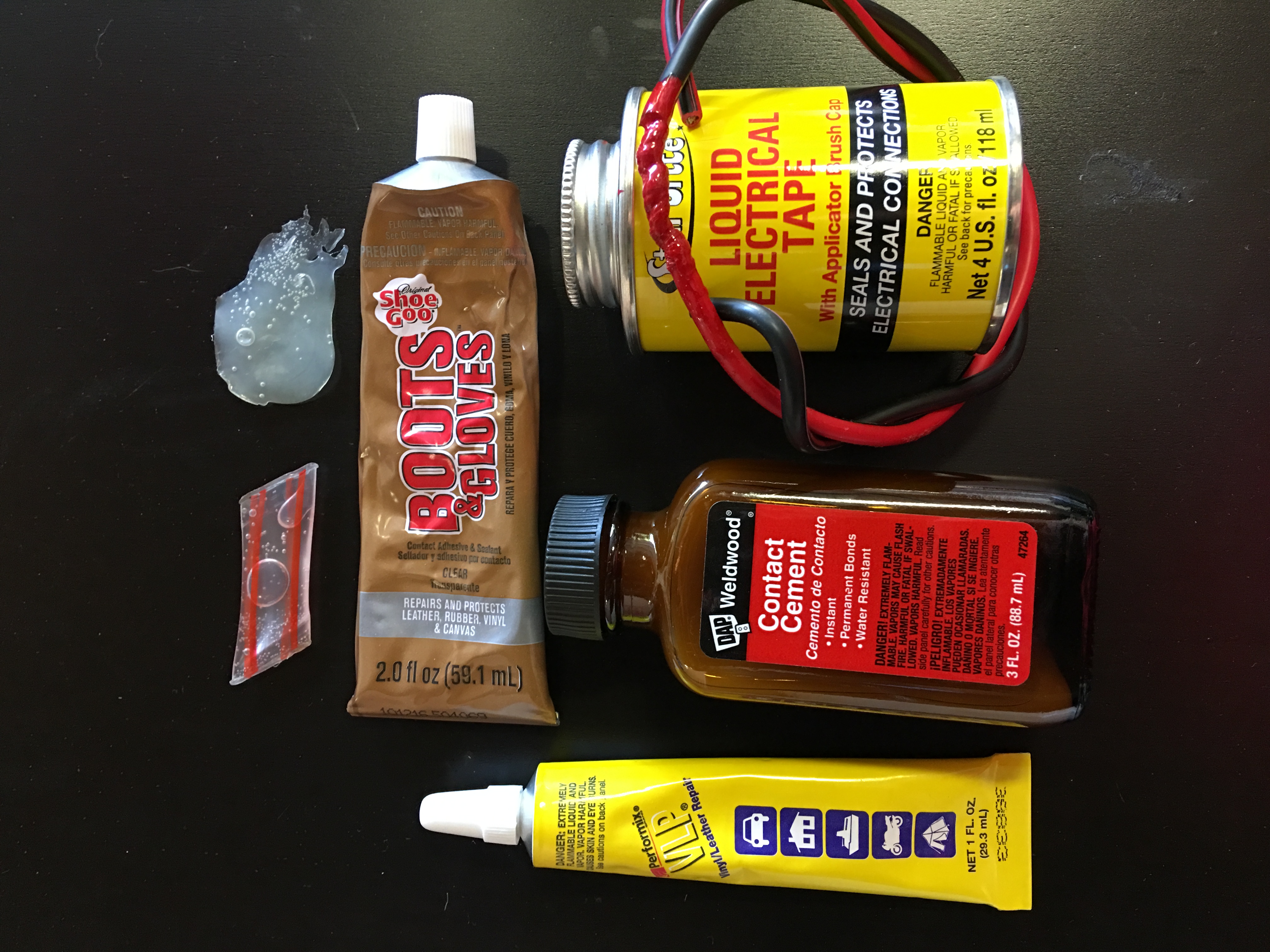 A selection of solvent based adhesives.