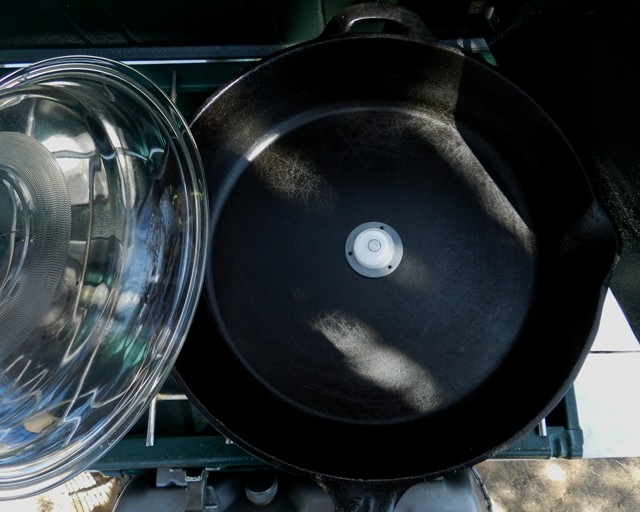 02:  Example of getting the skillet setup for a food burn.