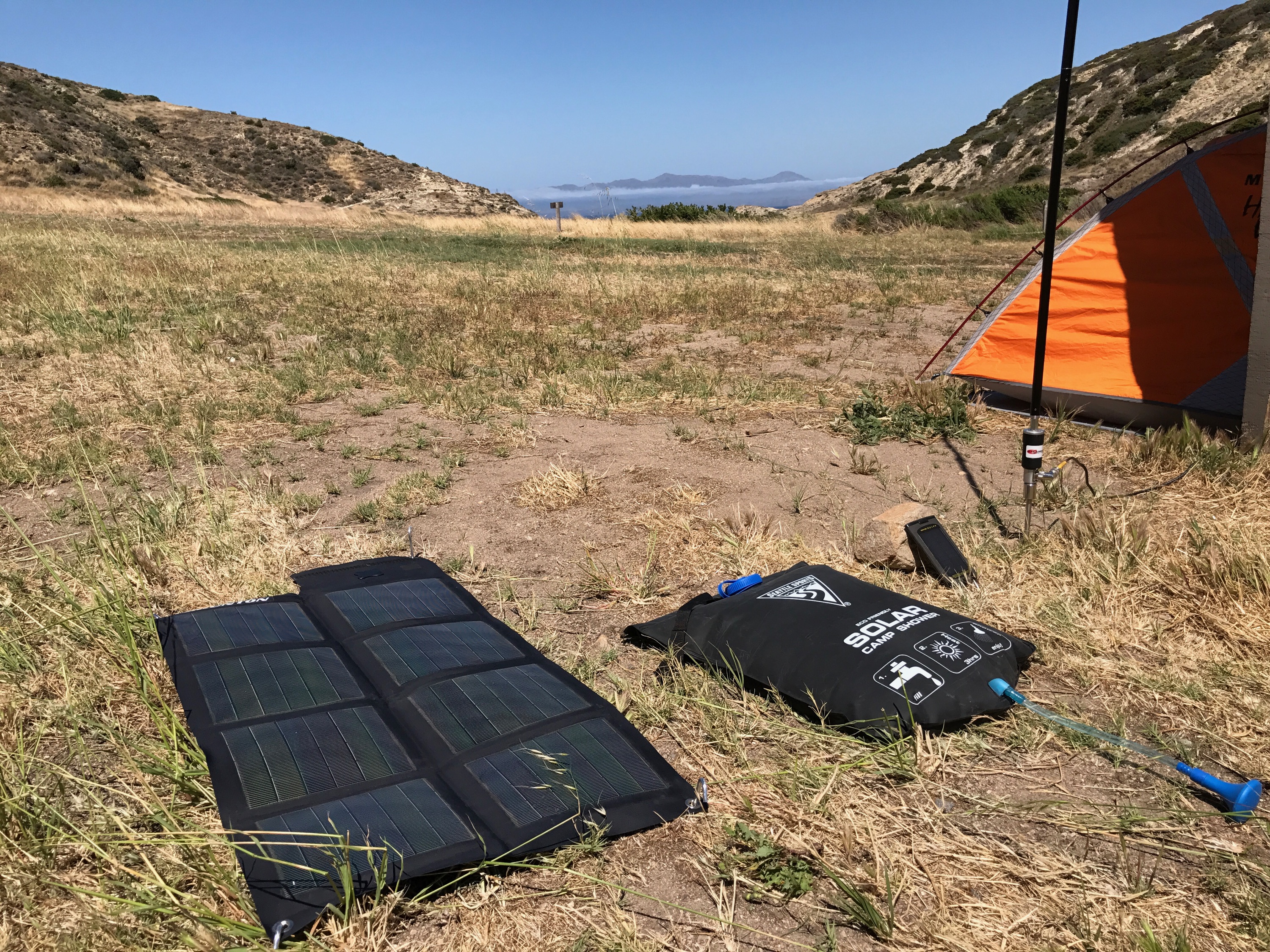 Folding Solar Panel along with Solar Shower
