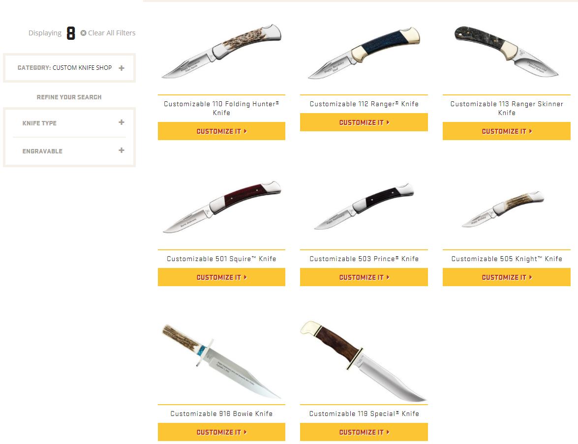 Choose the knife style