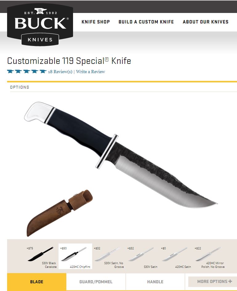 Choose the steel for the knife blade
