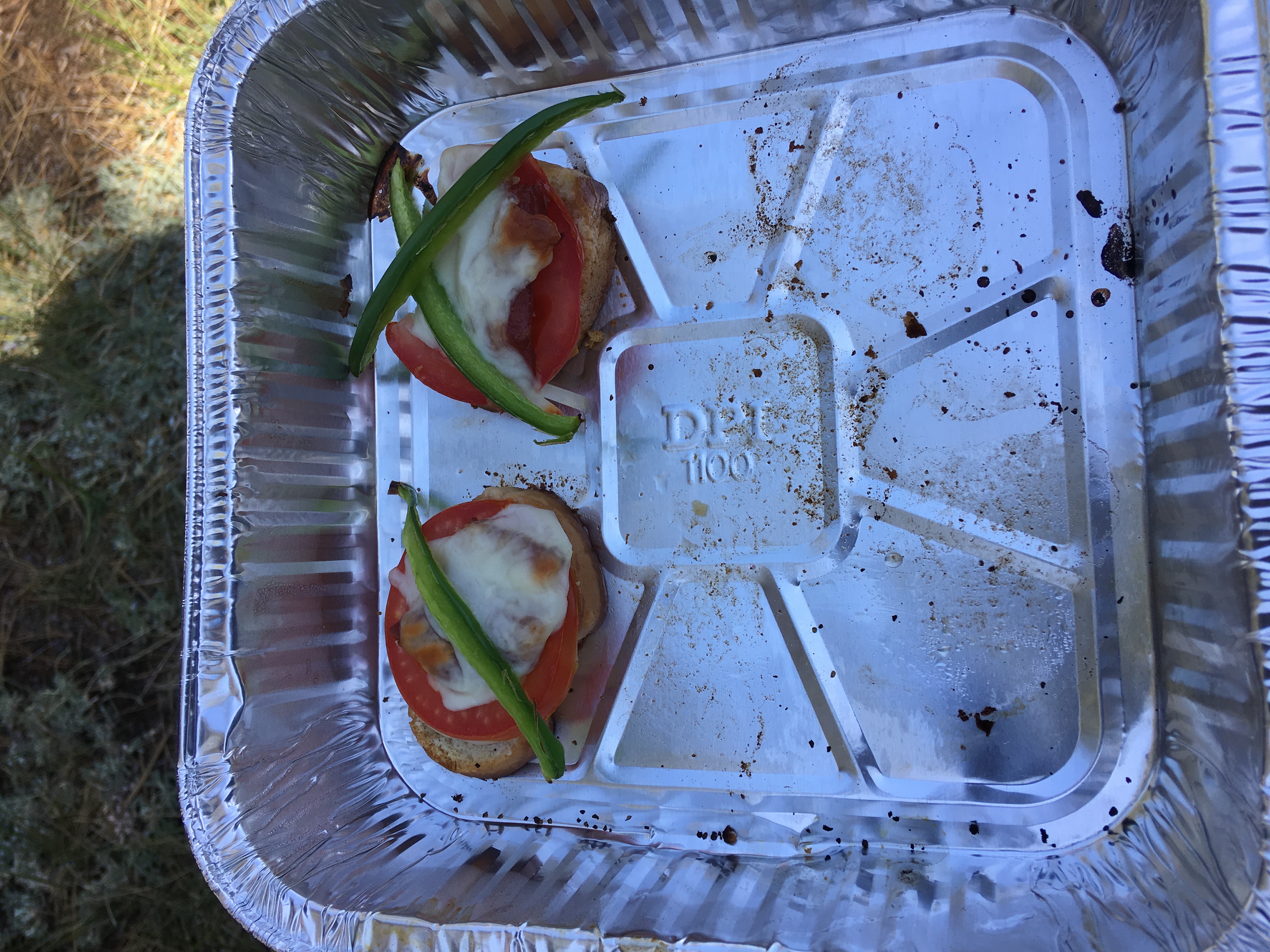 French bread with tomato, cheese and Jalepenos