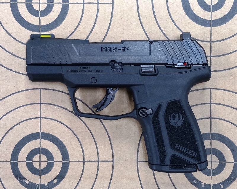 The Ruger Max-9 is a great entry into the "pocket pistol" genre. Breaking in at just under $400.00, it has a double stack 10-round magazine, fiber optic front sight with tritium insert, manual safety, magazine disconnect and loaded chamber indicator. Some complain about the trigger but a solid contender.