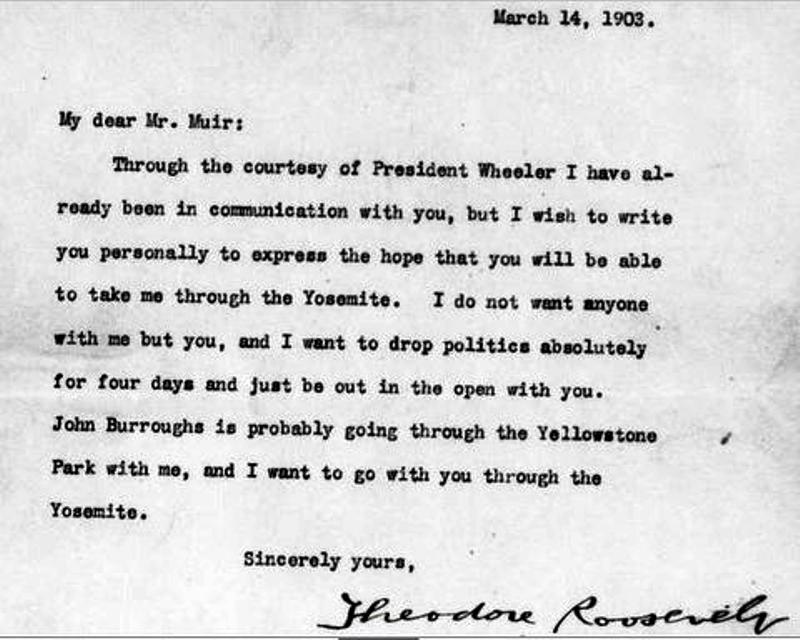 President Theodore Roosevelt plans his 1903 Whistle Stop trip across the United States with the goal of visiting and camping in both "the Yellowstone" and "the Yosemite."