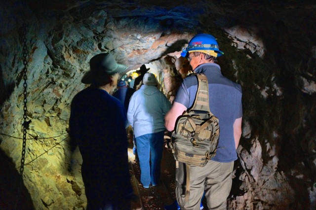 28. Walking up to the "great cavern" of Kokoweef and the bridge.